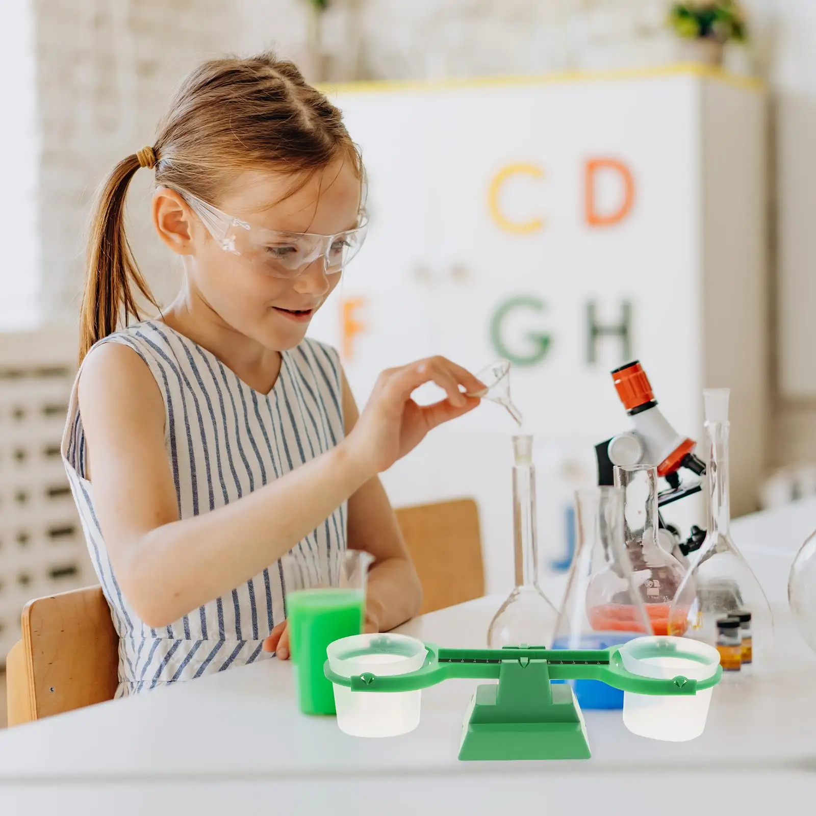 Mathematical Experimental Balance Scale Toys Kids Educational 200ml Tray 1 Readings Plastic Hands-on Training Mathematics Game