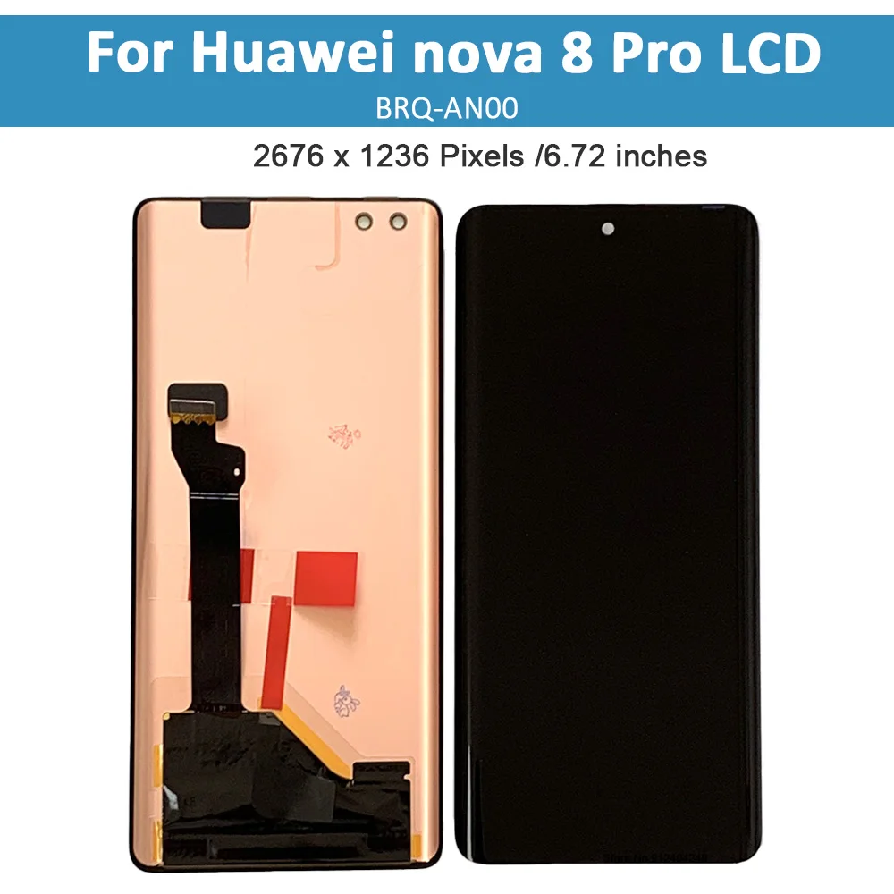 Digitizer layar sentuh LCD 6.72 ", untuk Huawei Nova 8 Pro 5G, layar LCD, Panel sentuh Digitizer untuk Nova 8 Pro 4G, pengganti tampilan BRQ-AN00