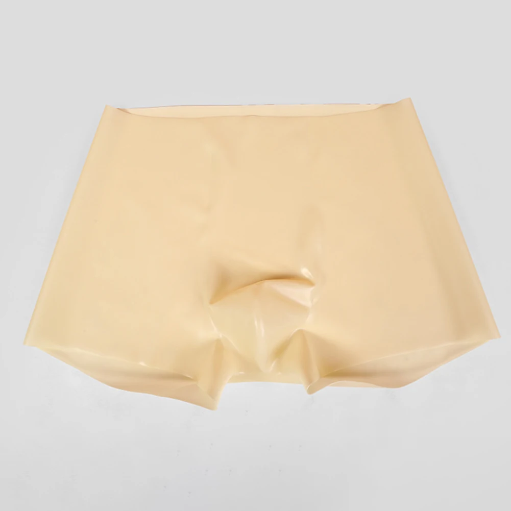 Latex Rubber Men\'s Boxer Briefs See Through Underpants Low Waist Seamless Underwear Erotic Style for Personal Use