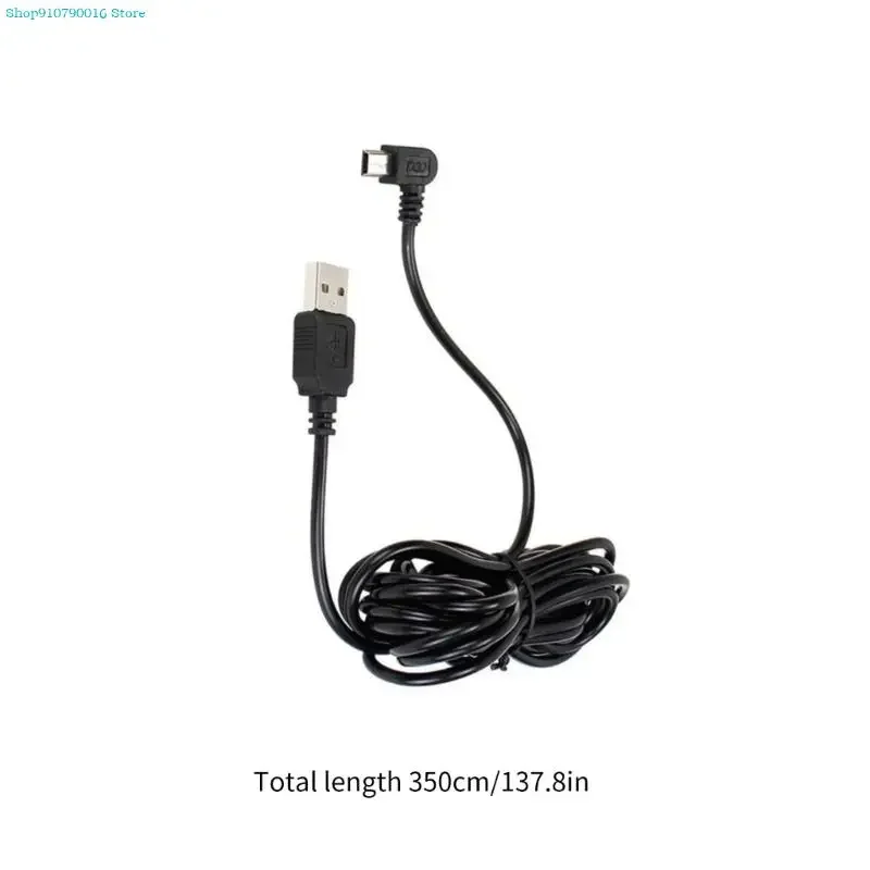 New Car Driving Recorder 3.5M USB Charging Power Cord,3.5M USB -A Charging Cable To Mini 5 Pin For GPS