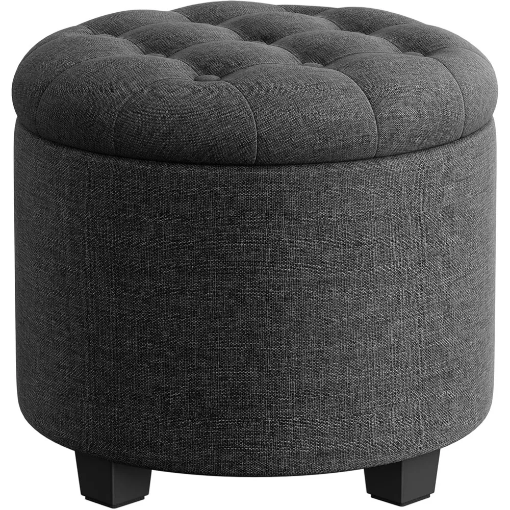 Round Storage Ottoman Footstool, 17.7