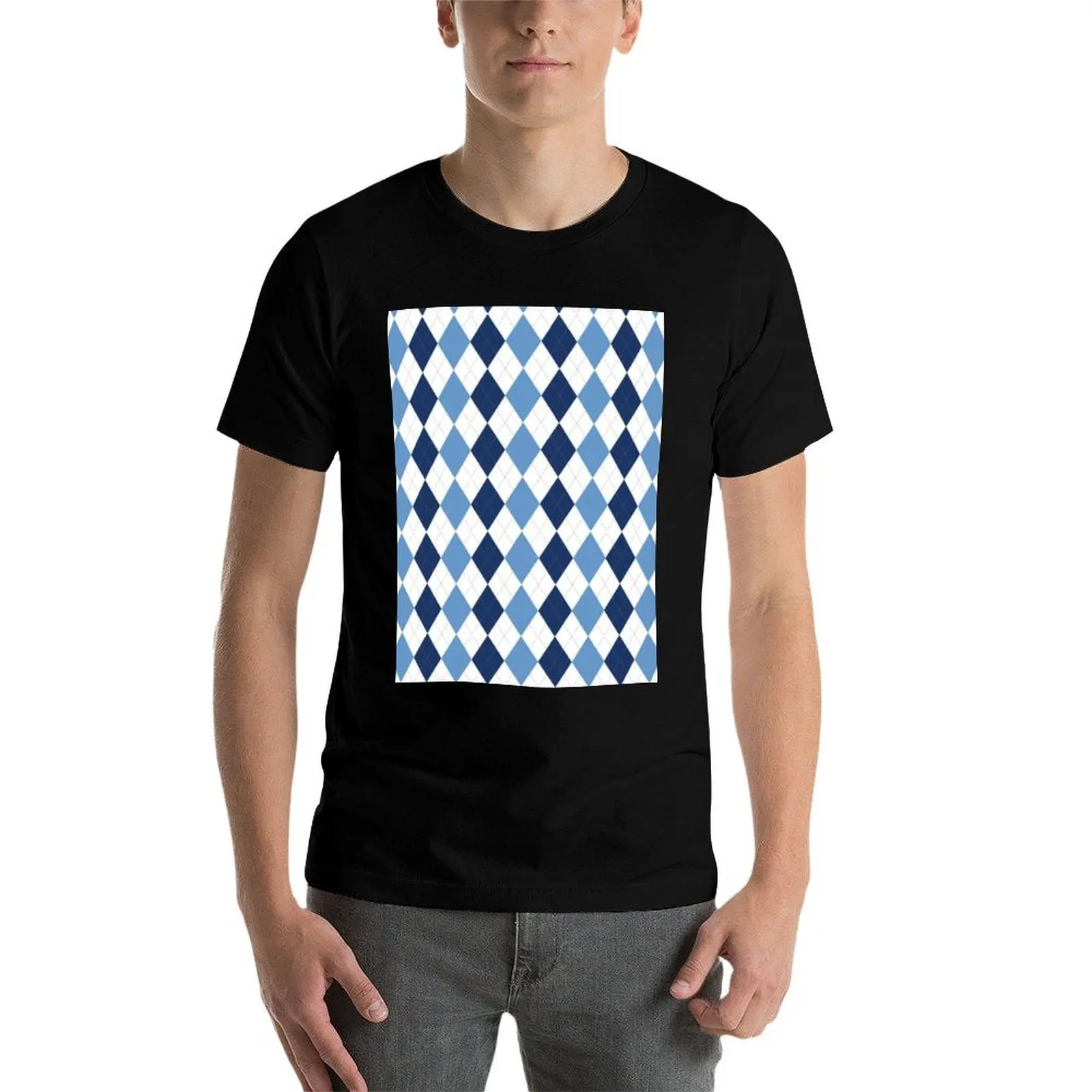 البحرية/كارولينا أرجايل تي شيرت تي شيرت رجل عادي أنيمي تي شيرت كبير الحجم رجل تي شيرت القطن الثقيل تي شيرت