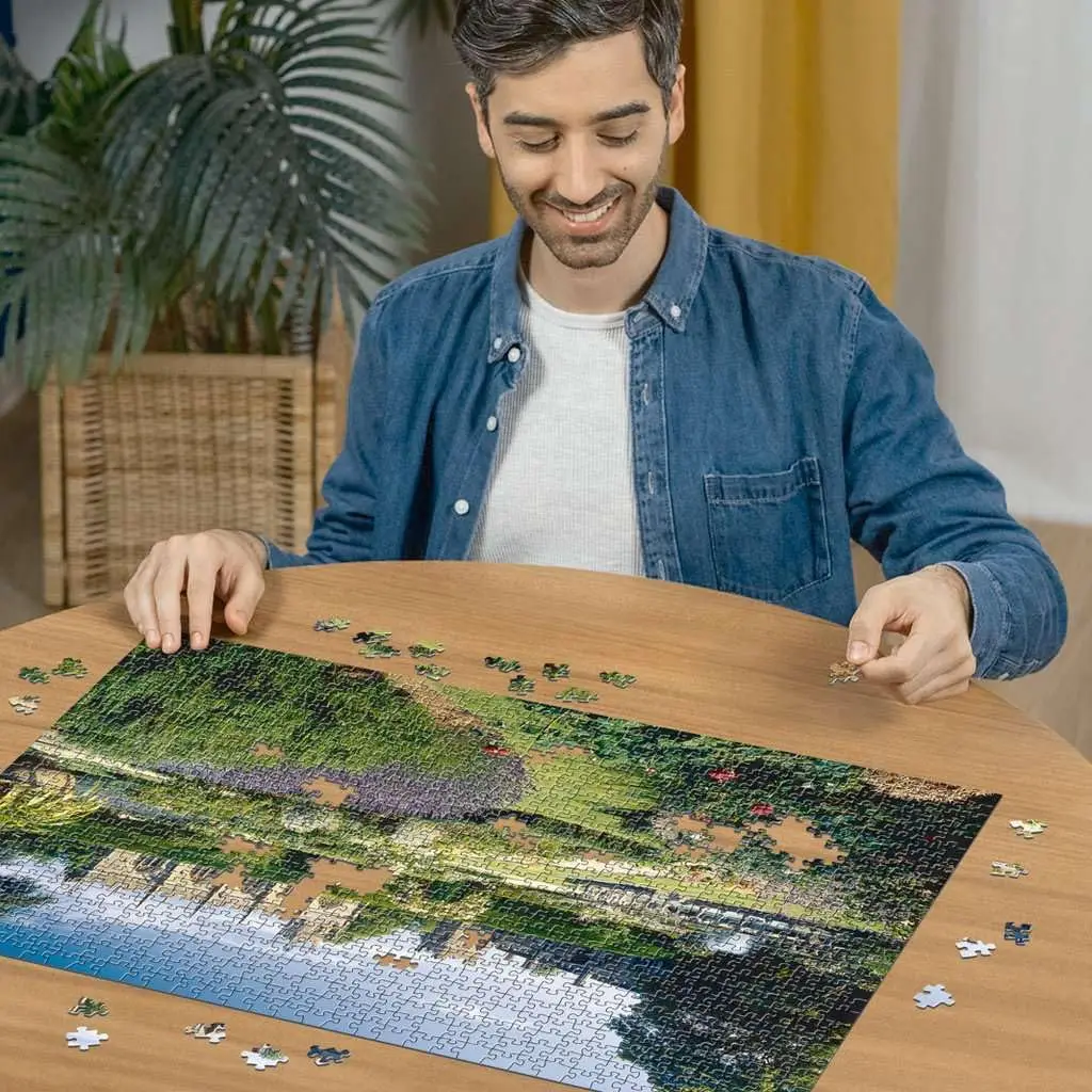 75*50cm quebra-cabeças de papel jardim castelo quebra-cabeça 1000 peças presente perfeito para crianças adultos casa sala de jogos quarto decoração da parede