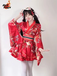 Japanese Modified Kimono Dress For Women Bathrobe Summer Cosplay Costume Anime Halloween Costumes Sexy Sweet Geisha Kawaii Girl