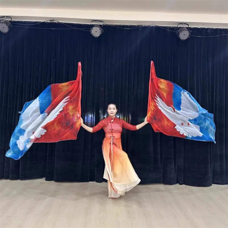 교회용 예배 깃발 세트 (플렉스 로드 2개 포함) 찬양 춤 예배 크리스천 댄스 깃발 (비둘기) 연습 공연용