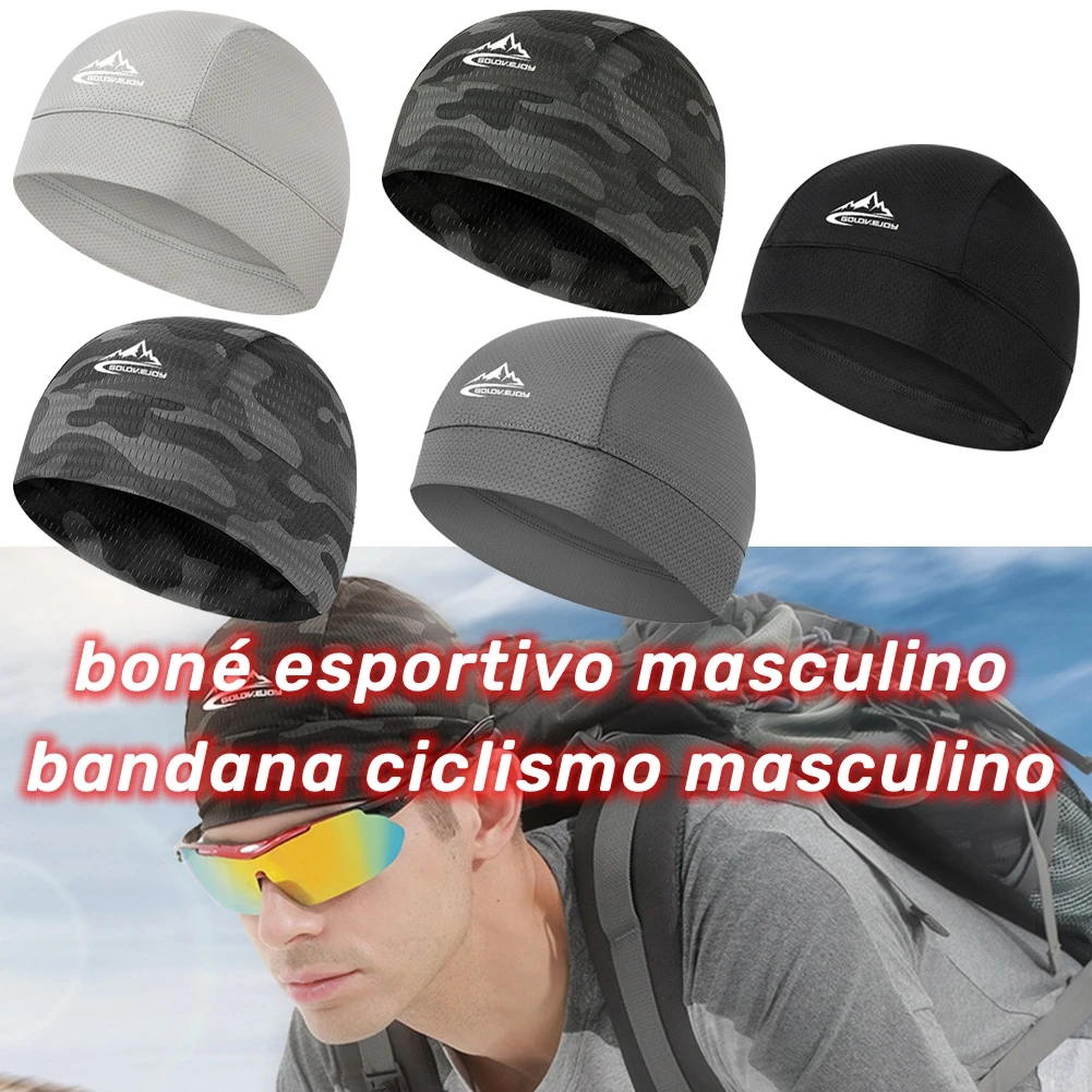 Boné de ciclismo seco rápido, forro do capacete da motocicleta, verão equitação chapéu anti-suor, secagem rápida, Windproof esportes Cap chapéu resistente ao suor, chapéu de secagem rápida de esportes ao ar livre