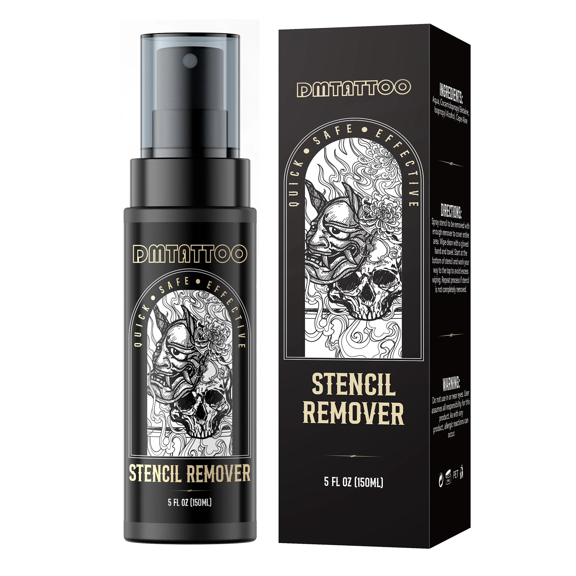 

DM 5oz/150ML Tattoo Stencil Remover Spray Fast Cleaning for Transfer Paper Solution Avoiding skin irritation Tattoo Cleaning