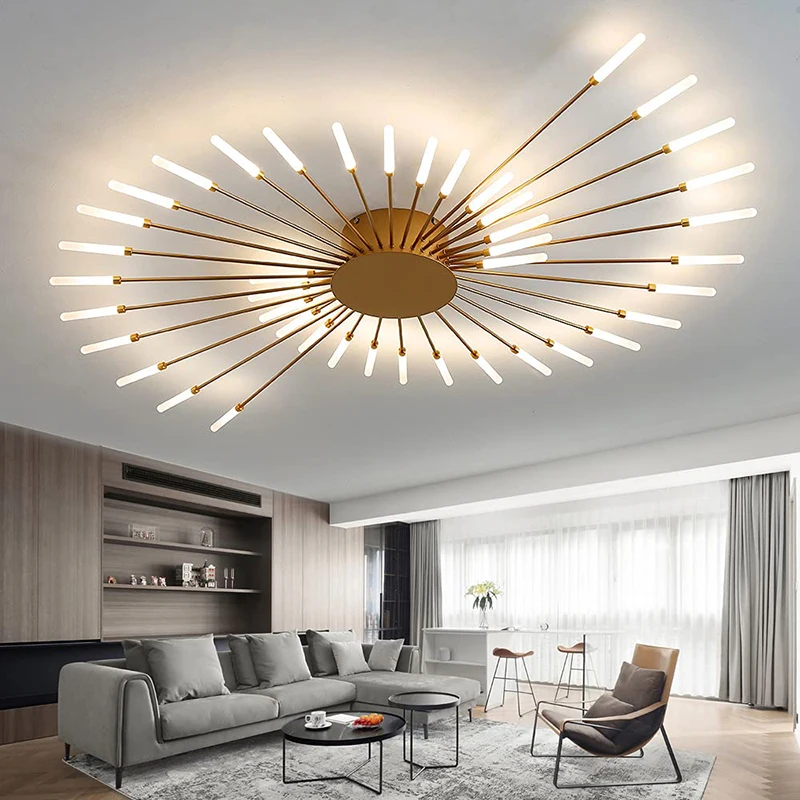 Lampada da soffitto a LED per soggiorno, illuminazione moderna per interni, acrilico, nordico, creativo, fuochi d'artificio, apparecchio per la camera da letto, decorazioni per la casa, camera dei bambini