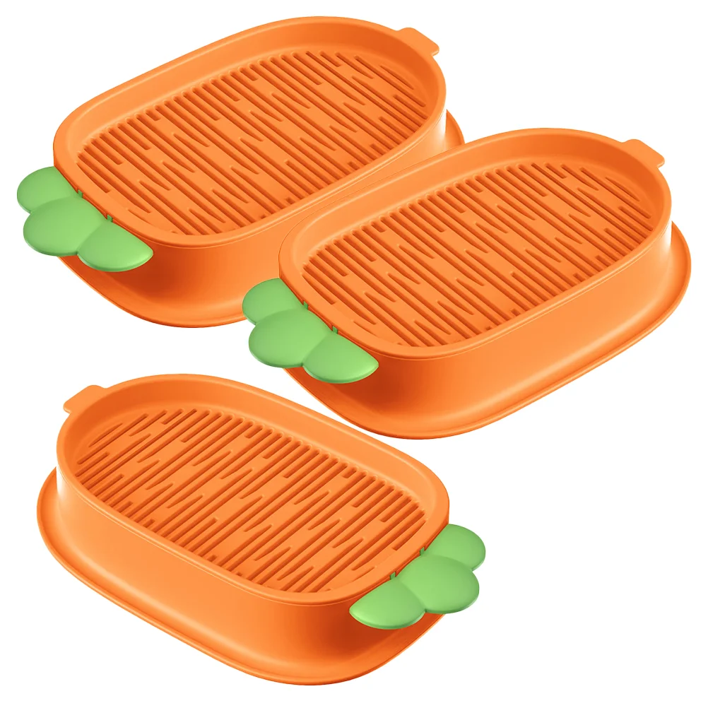 3 Pcs Cartoon Carrot Cat Snacks Mint Planting Hydroponic Feeding Grass Box 3pcs Catnip Planter for Home Pot Pets Cats Pp Indoor