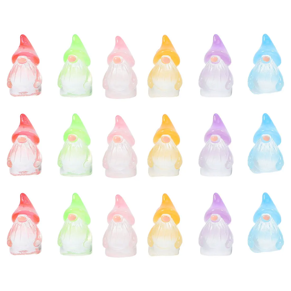 

60Pcs Resin Gnome Statues Glow At Night Miniature Garden Decorations for Outdoor Landscape Patio Lawn Indoor Plant Display
