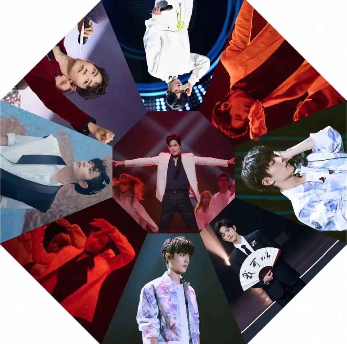 Xiao Zhan Red Sea Clear Umbrella Little Flying Man Merchandise Support For Bojun YiXiao Black-coated Sun Protection Starry