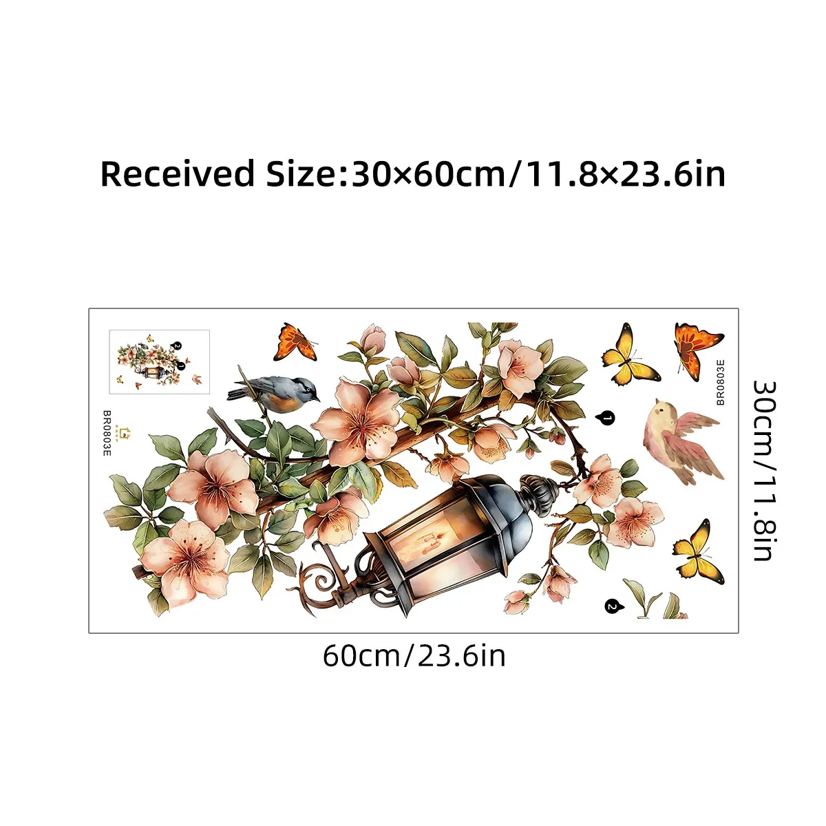 Pink Flower Pendant Light Wall Sticker Removable Wall Art Decor Waterproof Stereo Flower Home Decoration For Bedroom