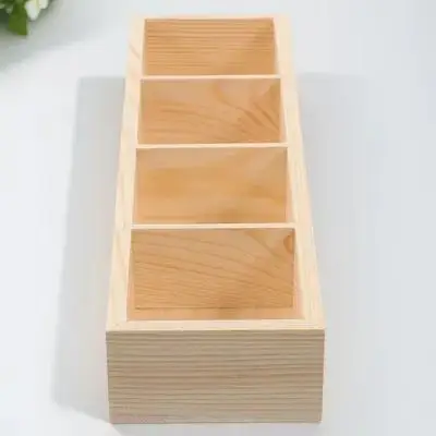 

Wooden Sugar Packet Organizer Holder for Coffee Bar Tea Bag Storage Dispenser Countertop Multi-function Supply Box Tray