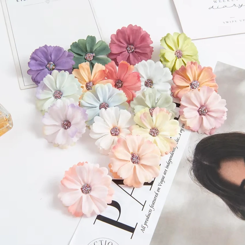 Artificial Flowers Cheap Silk Daisy Head MINI Home Wedding Decoration DIY Scrapbook Fake Plant Festival Wreath Headdress Stage 2