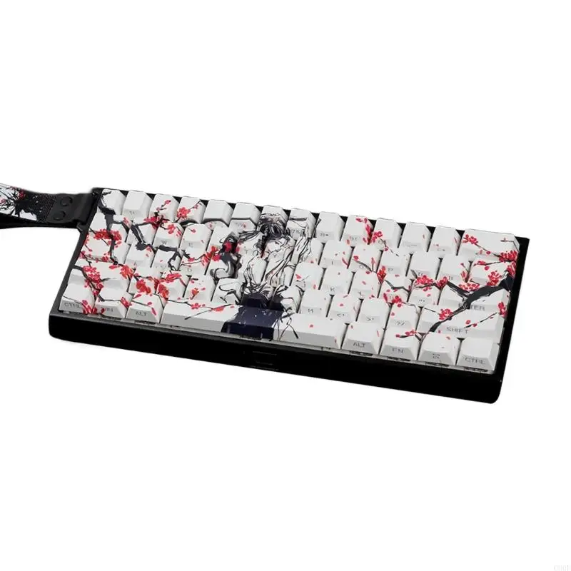 C90F 60% 68% Mechanische Tastaturschlüsselkaps PBT Plum Blossom Art ANSI ISOS kompatibel
