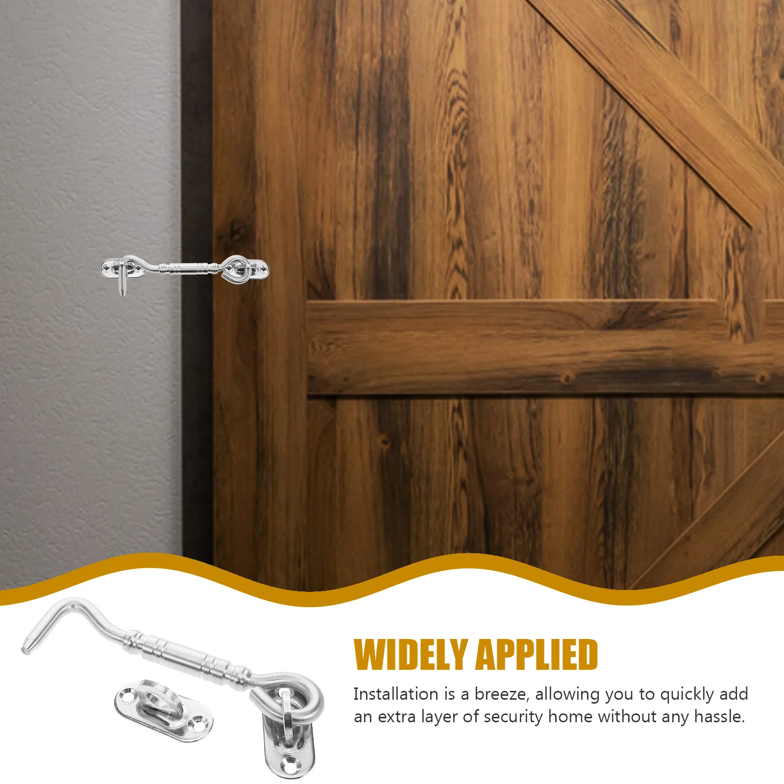 Stainless Steel Hook and Eye Latch Durable Door Lock Hasp Latch Security Privacy Window Barn Door Lock Stainless Hook