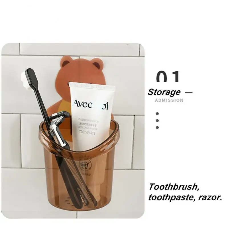 2SETS Toothpaste Storage Rack Convenient Organized Practical Innovative Design Versatile Premium Toothbrush Cup Holder