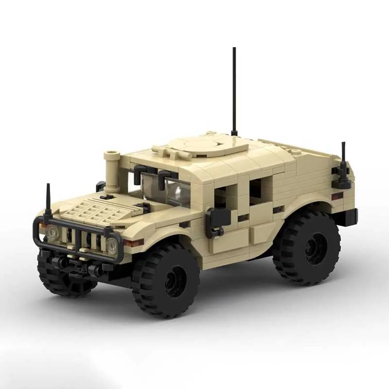 Military Model Moc Building Blocks Humvee Armored Car Model Model Technology Bricks Assembly Holiday Construstion Gift Set Toy