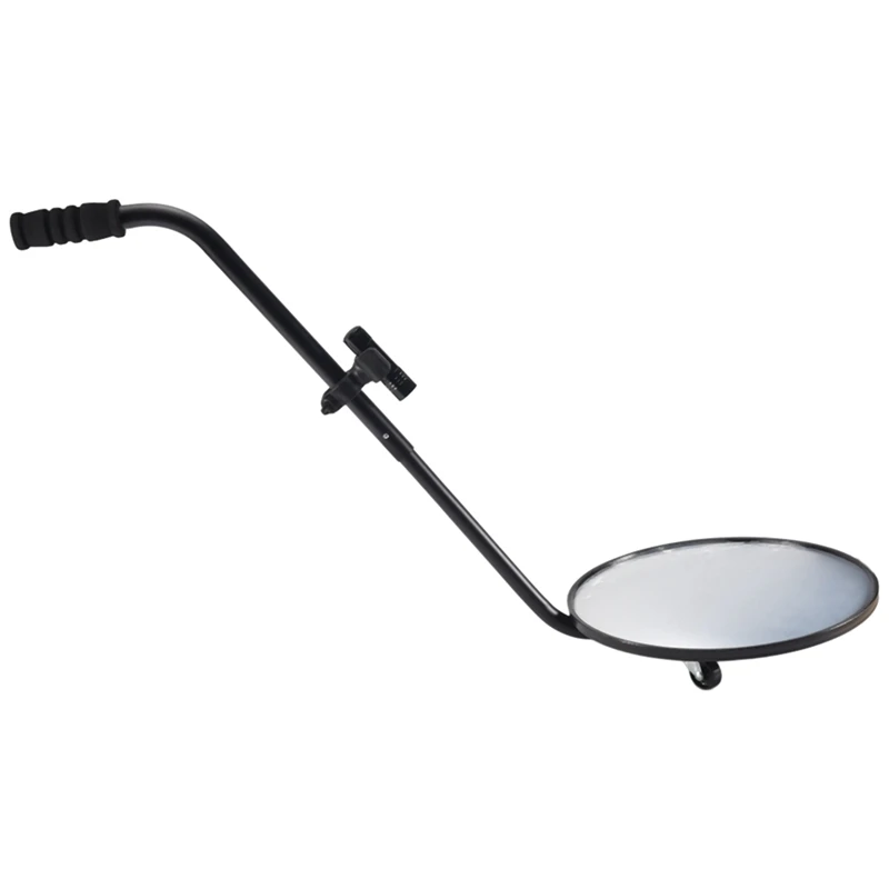 

Under Vehicle Inspection Mirror - 12-Inch Diameter Security Mirror With Wheels And LED Light