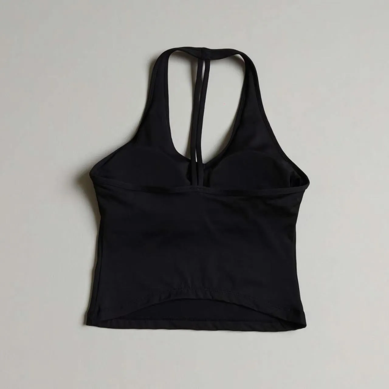 Yoga-Bekleidung mit Brustpolstern Damen-Sport-BH Brustformender V-Ausschnitt Neckholder-Top Fitness-Oberteil für Gym und Lauftraining – Detail 12