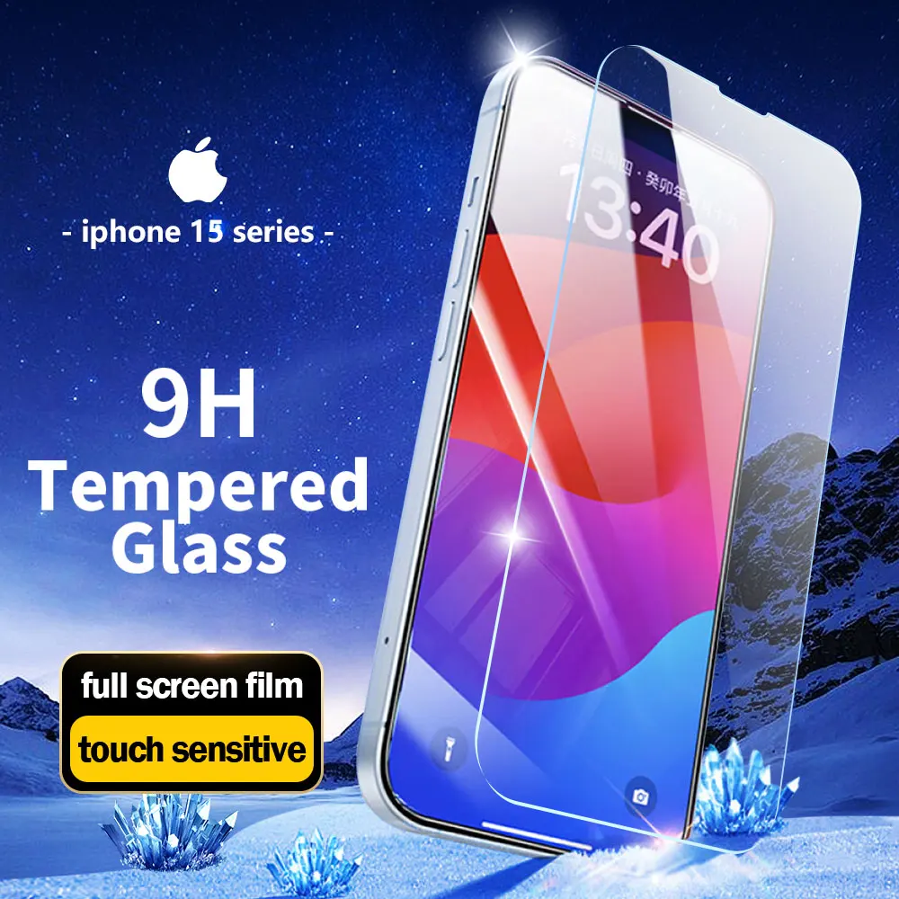 5/1Pcs tempered glass protective film for iphone 15 Pro Max 14 Plus Glass smartphone for iphone 13 Pro 12 Mini 11 XR XS Max X