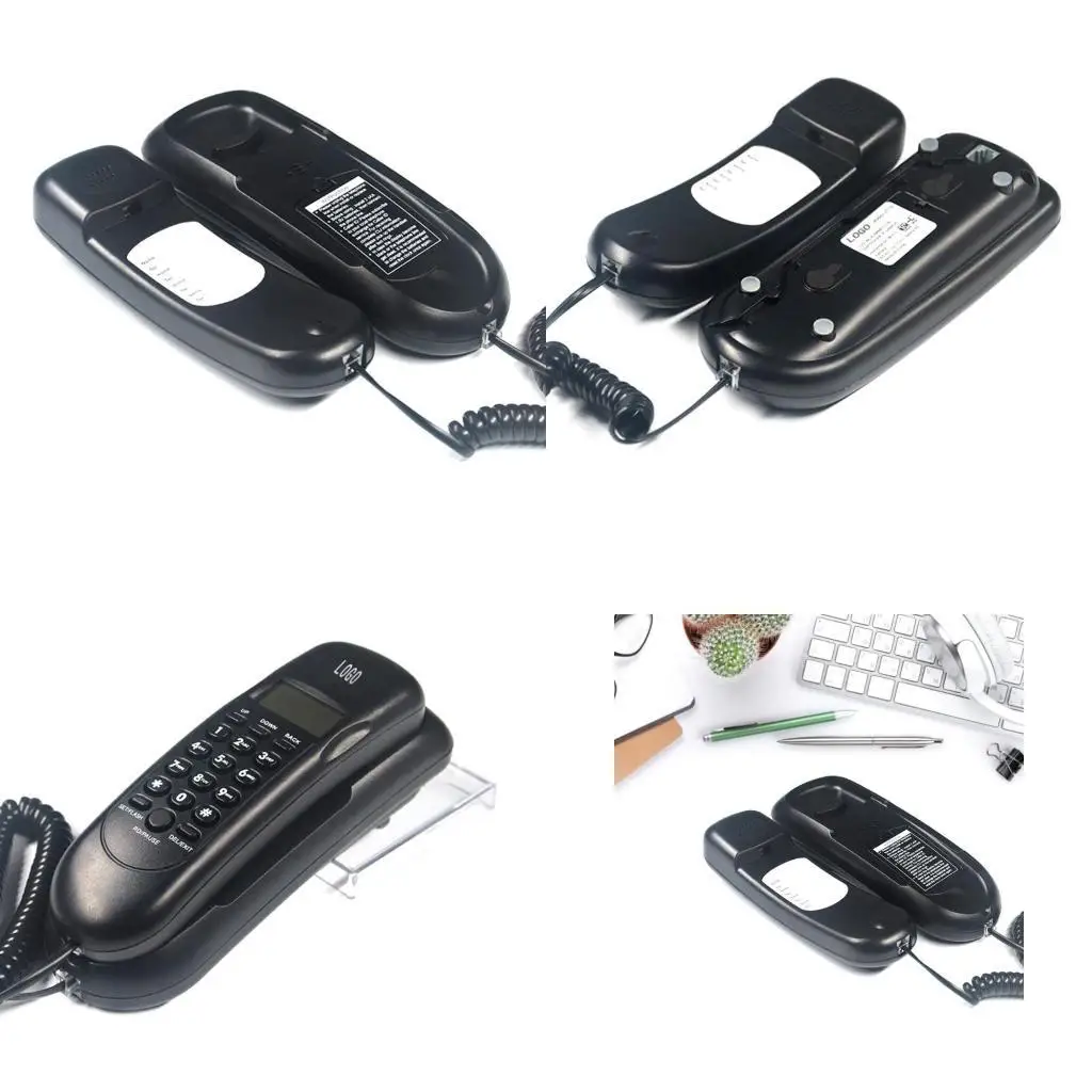 652F VTC-50 Corded Phones Landline Wall Mountable Telephone Home Phone, Fixed Landline Phones Last Number Redial Pause Flash