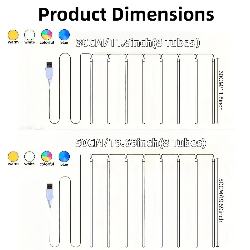 8 Modes USB Popsicle LED String Lights Waterproof Flexible Curtain Garland Lamp For Home Wedding Christmas Party Garden Decor