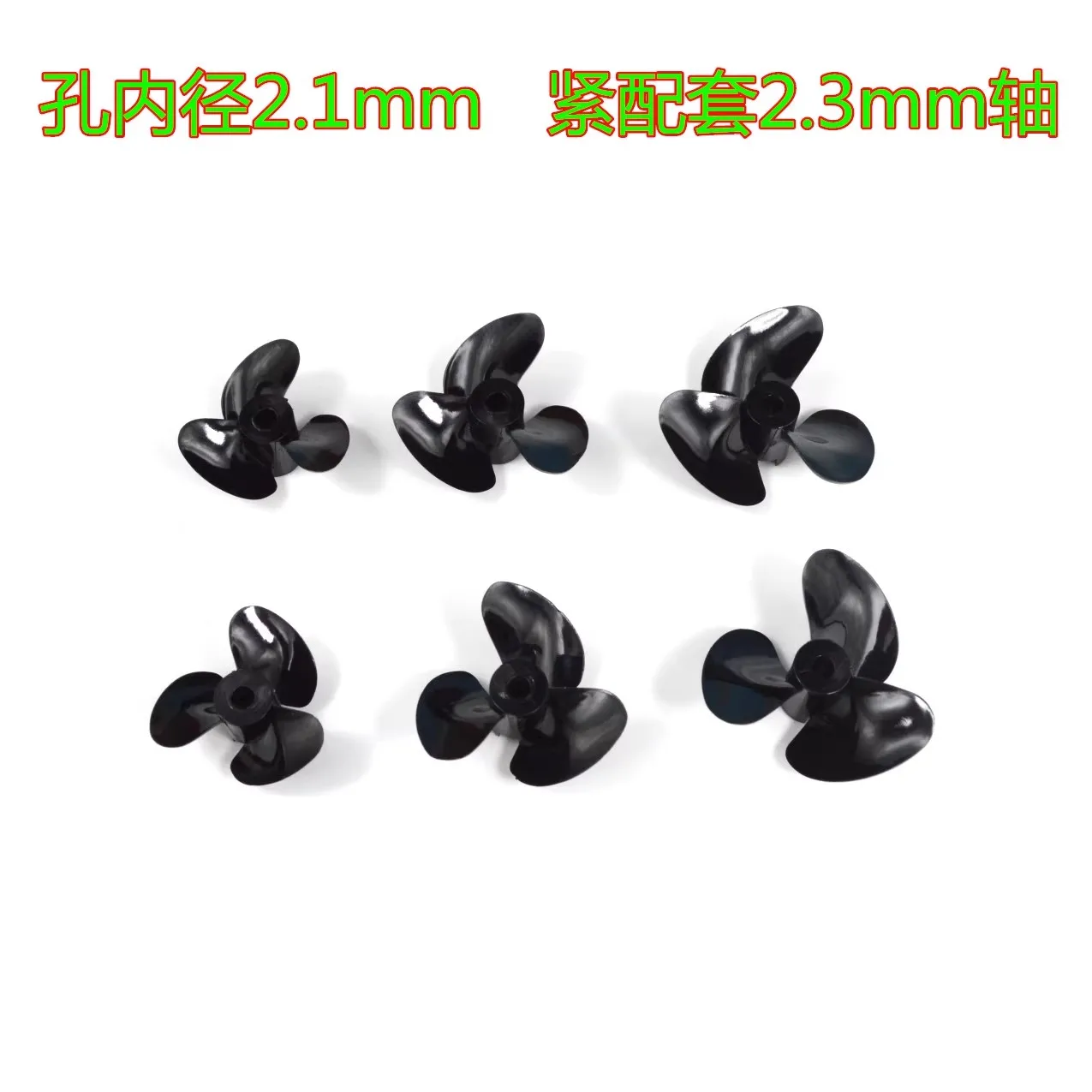 Voerbootpropeller Rc-schip 3 bladen volledig ondergedompeld diameter 2,1 mm compatibel met 380 en 390 motoren