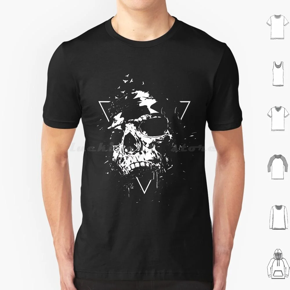 Skull X ( Bw ) T Shirt 6Xl Cotton Cool Tee Skull Geometric Black And White Grunge Balazs Solti Illustration Balazssolti Soltib