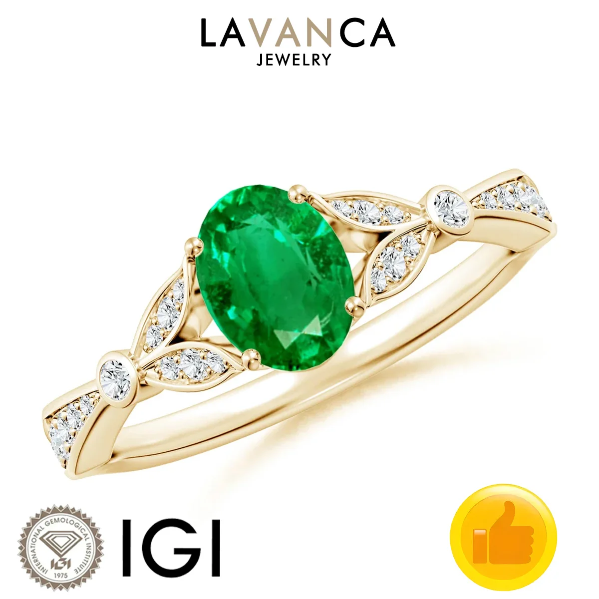 

Лабораторное кольцо с изумрудным бриллиантом овальной огранки, круглое лабораторное кольцо с бриллиантом в форме цветка, кольцо на хвостовике, кольцо из желтого золота 9K/14K/18K, подарок на День Святого Валентина