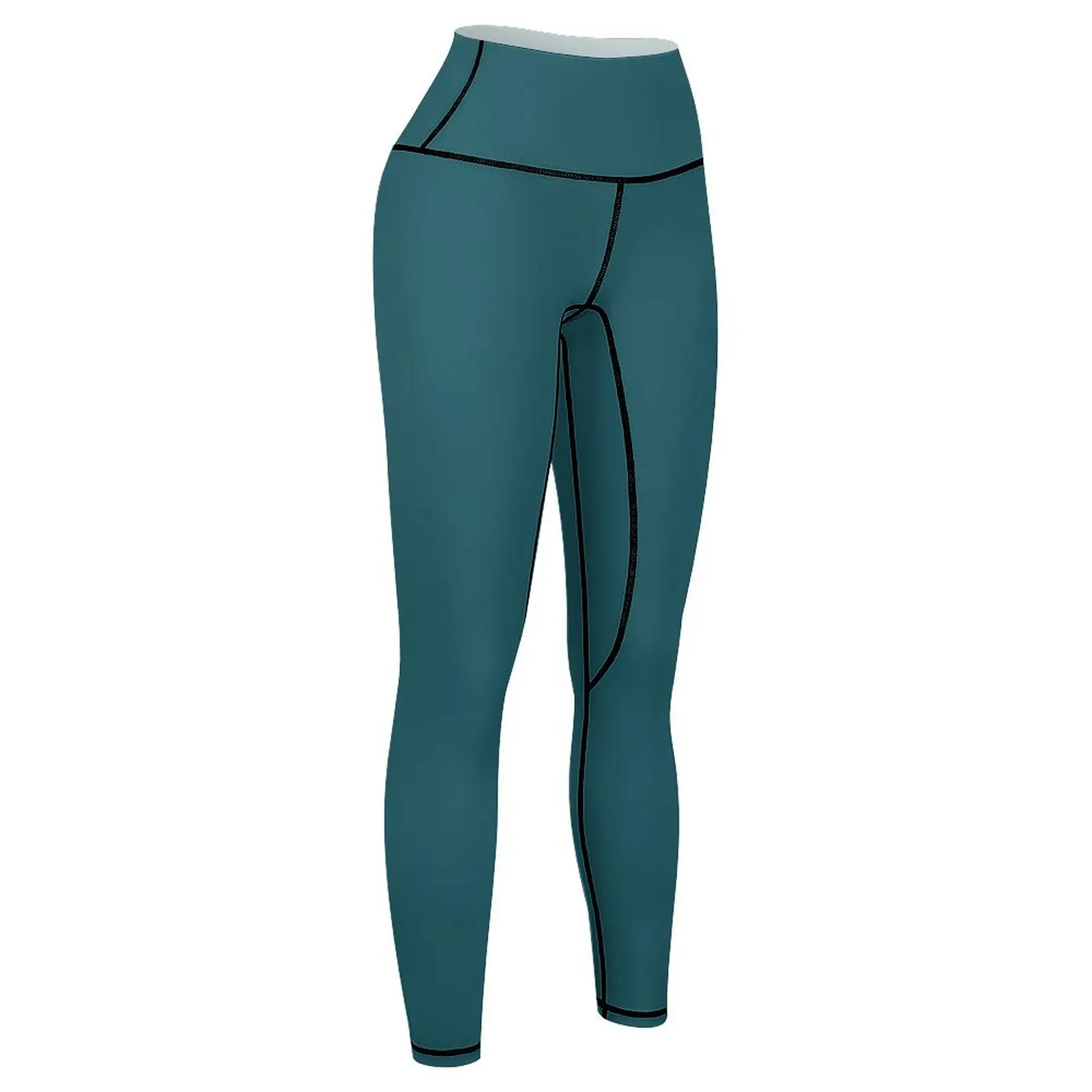 Leggings de sport pour femmes, couleur turquoise foncé, couleur unie