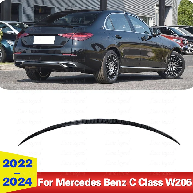 Rear Spoiler Wing For Mercedes-Benz C-Class W206 C200 C260 C300 C43 C63 AMG 2022 2023 2024 Rear Trunk Lip Spoiler Trim