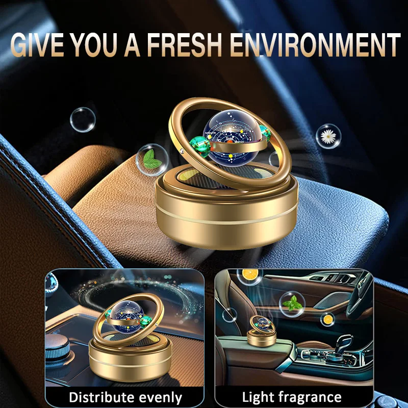 Automotive Instrument Panel air freshener Automotive portable long-acting solar automatic rotating automotive air freshener