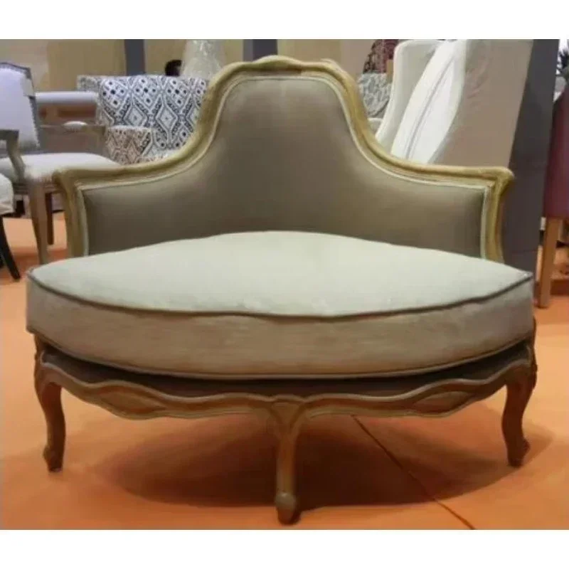 

Hotel Lobby Corner Sofa Solid Wood Frame High Density Foam Fabric Seat Cushion Leisure Sof