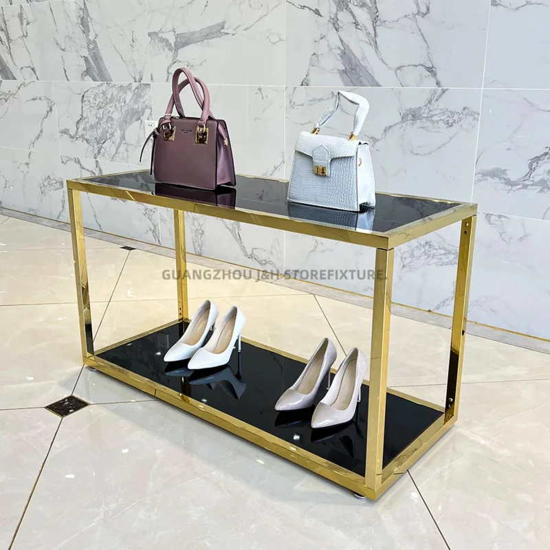 custom.Custom 2 Layers Clothing Display Table Retail Shoes and Bags Display Table Garment Shop