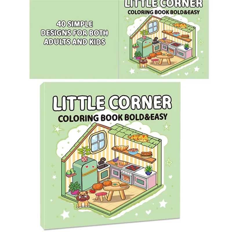 AB15-Little Coin Libro para colorear cómodo y lindo para adultos y adolescentes con criaturas adorables en momentos cómodos de Hygge
