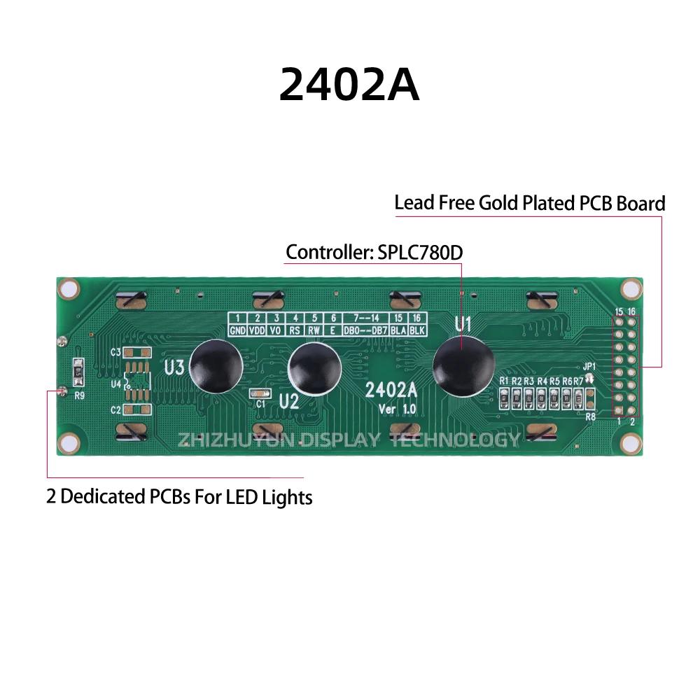 Imagem -02 - Tela Lcd Multilíngue Porta Serial Série Caracteres Pretos Luz Laranja 2402a Atacado