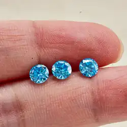Sparkling Real Sea blue Color 0.5 Carat 5mm Moissanite For Rings Earrings Pendant Bracelet Wholseale DIY Fine Jewelry