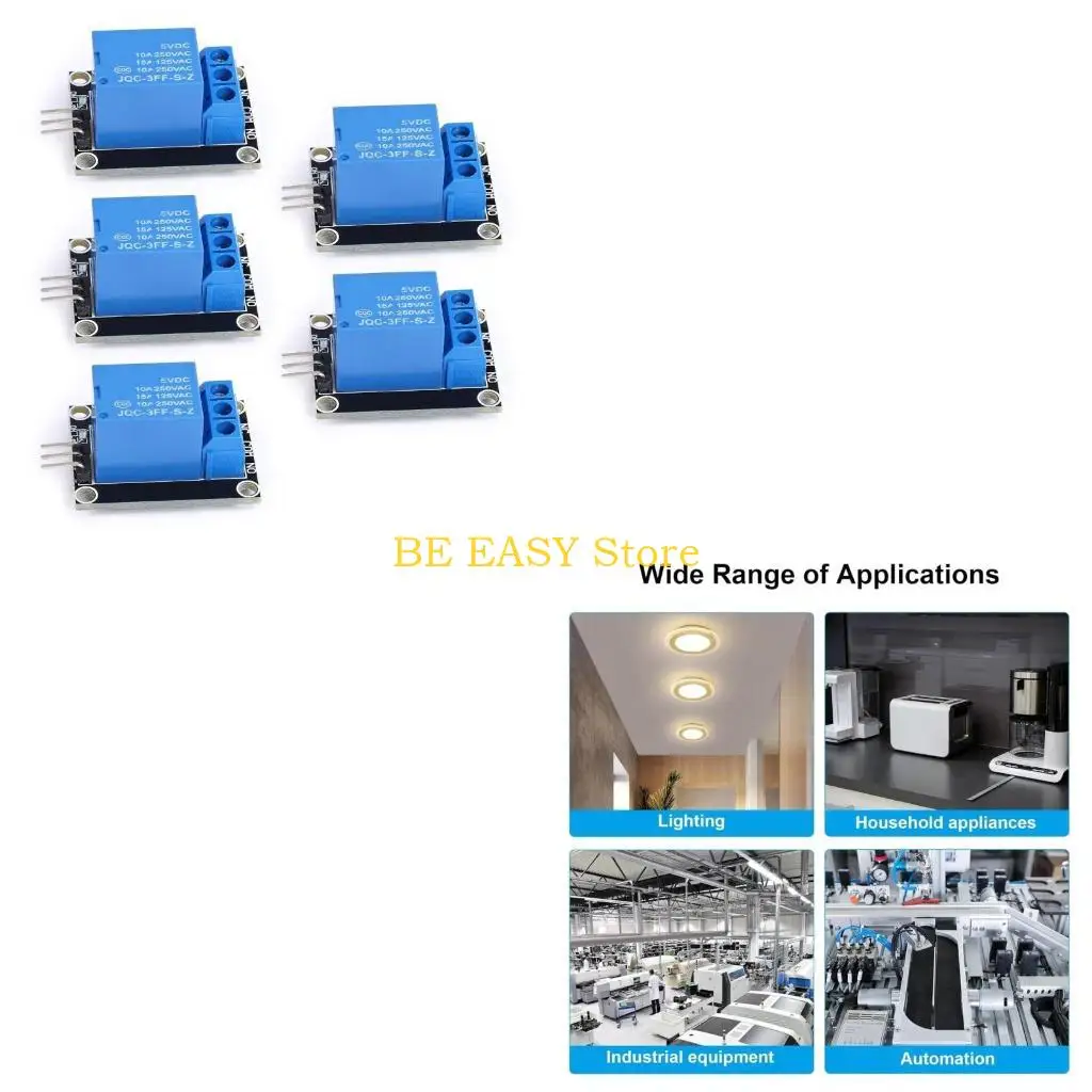E28F 5pcs Relays Modules set Plastic Relays Modules Board Simple Use for Easy Connection