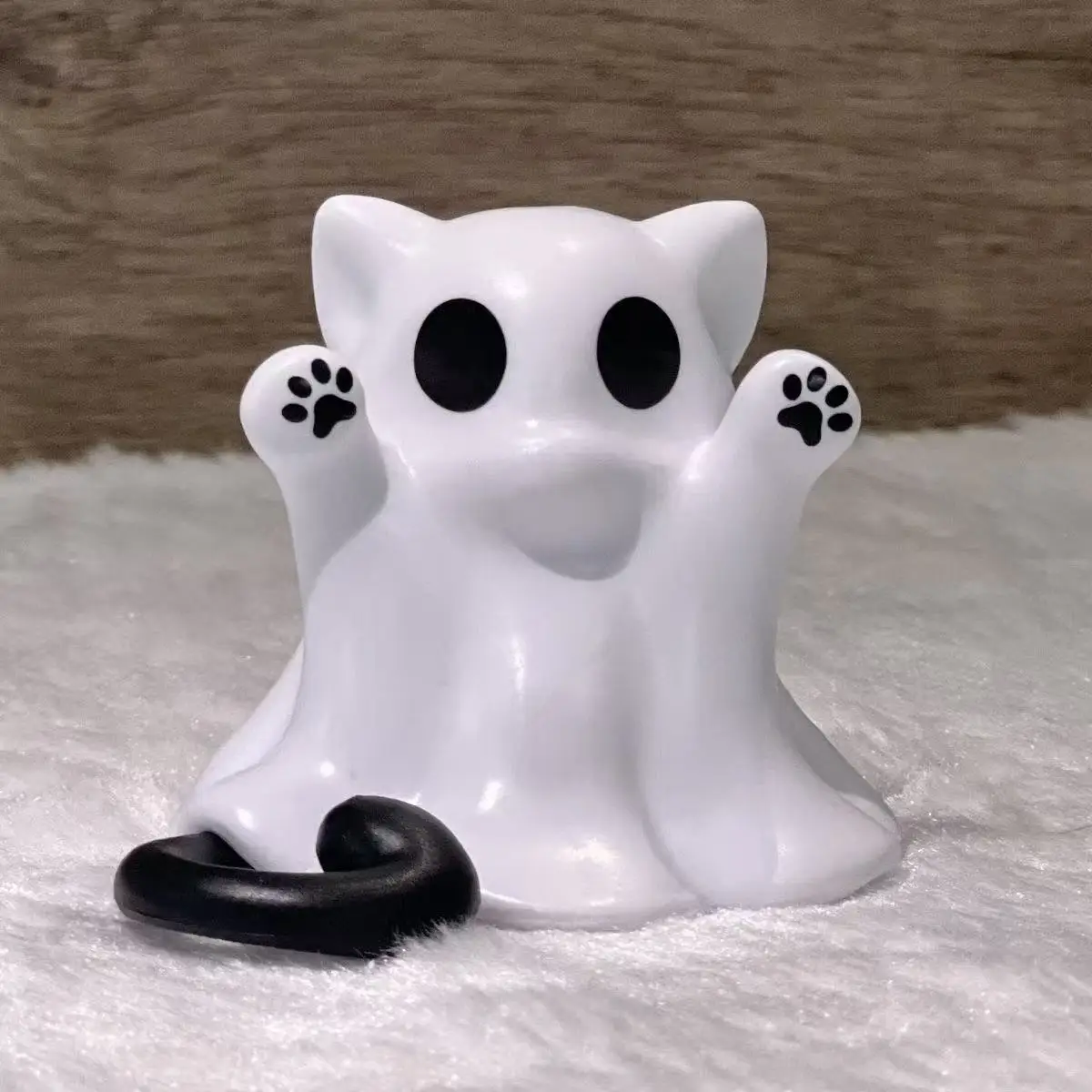 Modern 3D Printed Ghost Keychain 1pc - Synthetic Halloween Ghost Pendant, No Electricity Needed, Festive Holiday Accessory