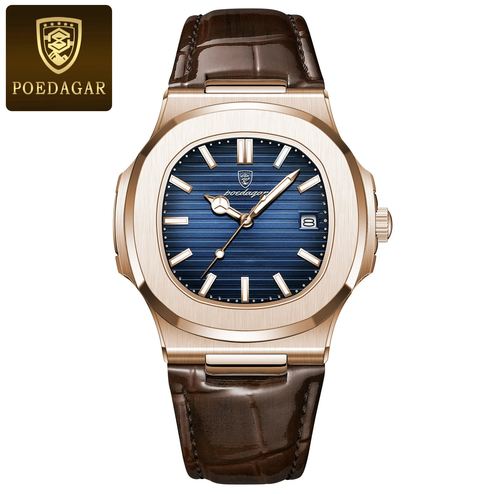 Men's Luxury Square Watch, Waterproof Luminous