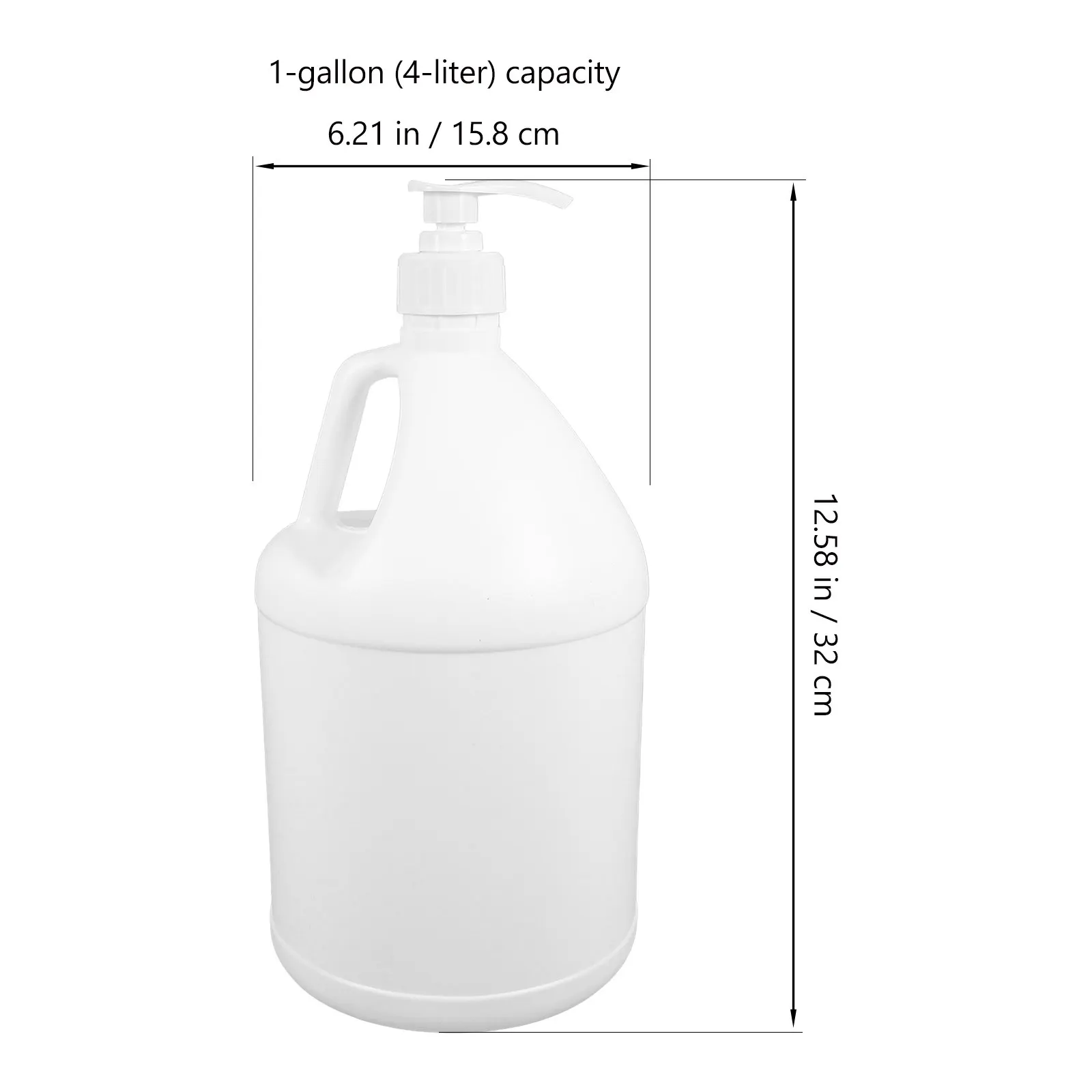 White Plastic 1 Gallon Food Grade Container with Ergonomic Handle for Bulk Storage Pantry Organization Camping Picnic Gallon Jug