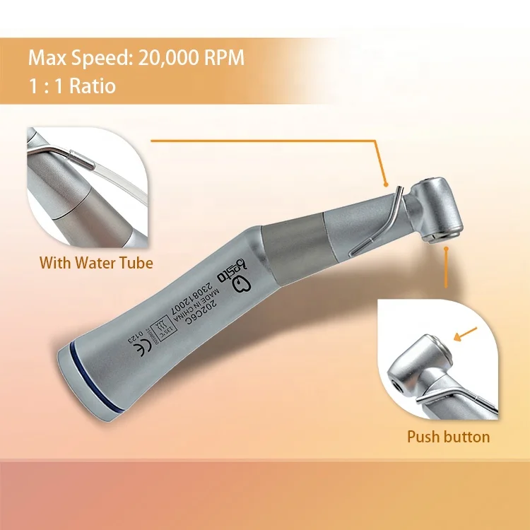 den tal 1:1 Push Button Contra Angle External and Internal Water Spray Low Speed Handpiece denti stry Equipment