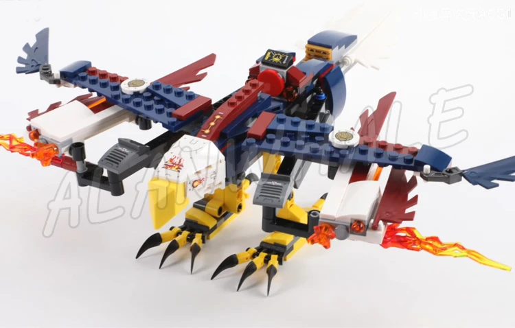 329pcs Chima Eris' Fire Eagle Flyer ขนาดใหญ่ปรับปีก Strainor's Ice Cage 10292 Building Block ของเล่นเข้ากันได้กับรุ่น