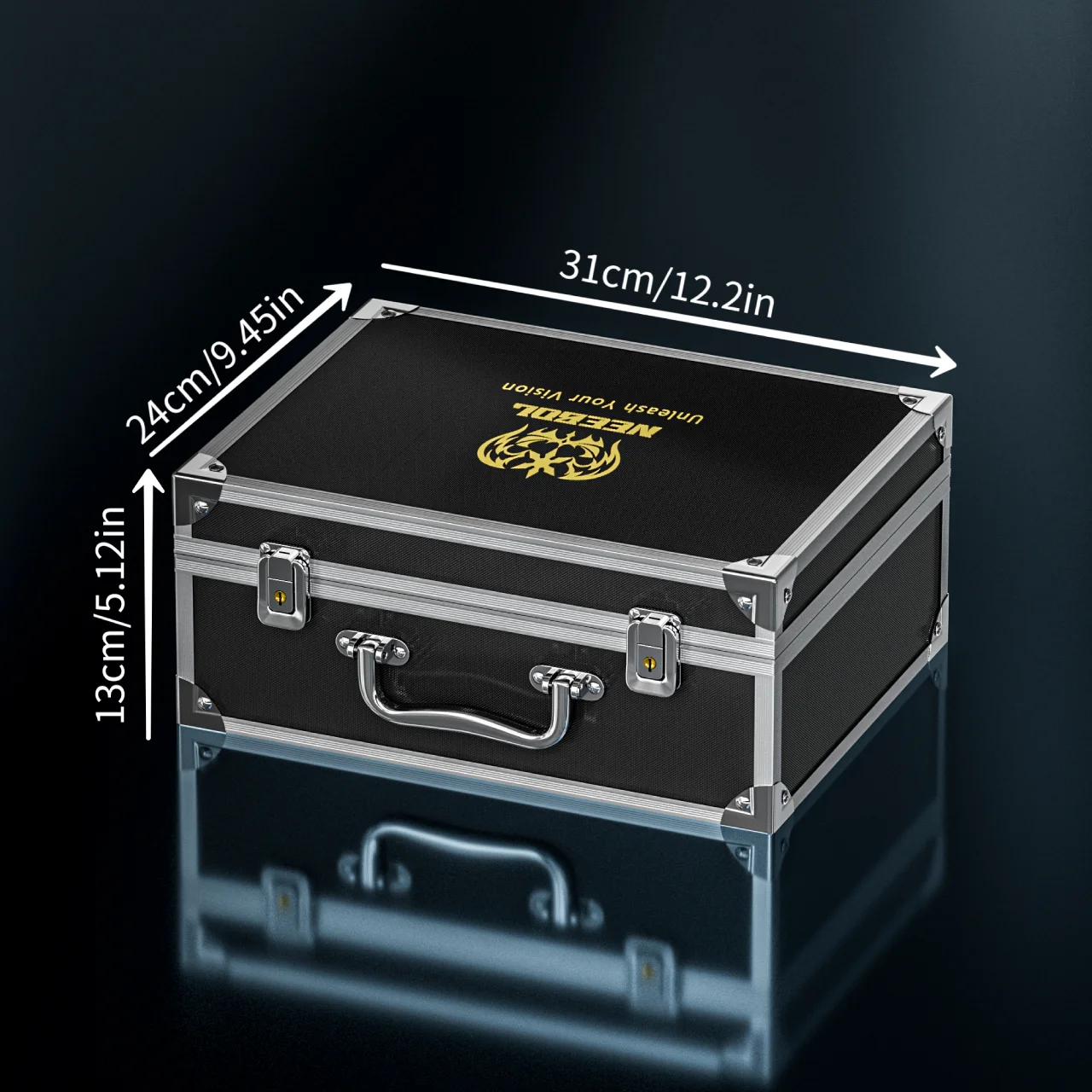 

1pc Neebol Tattoo Box, Tattoo Case Organizer 12.6" x 9.5" x 5.1" Tattoo Machine Storage Box Carrying Case, double Lock Key