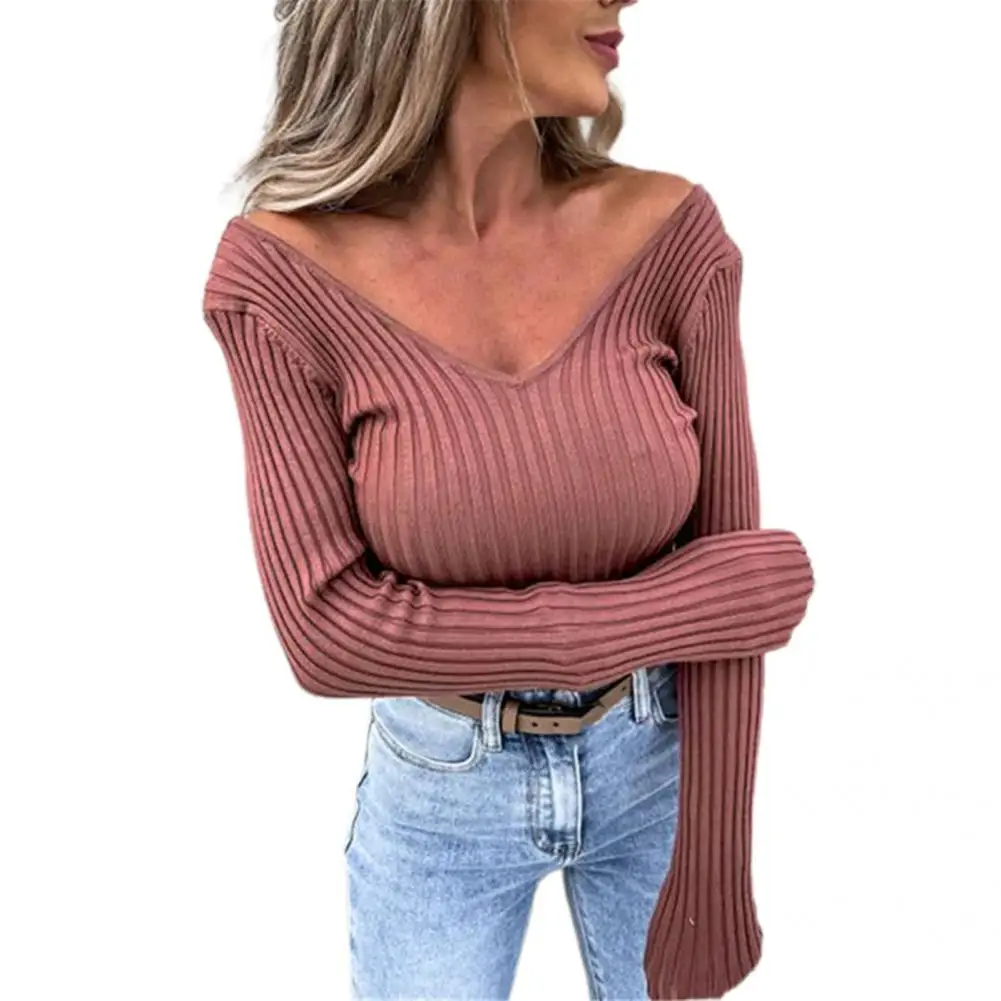 Women Top Breathable Soft Stretchable Slim Fit Spring Sweater   Lady Shirt  for Daily Wear