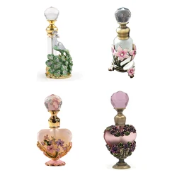 Mini bouteille de parfum vintage, style prairie, arabe, cristal antique, métal, d'extraction en verre, pour tous les jours, décoration d'intérieur, cadeau de fête pour femmes