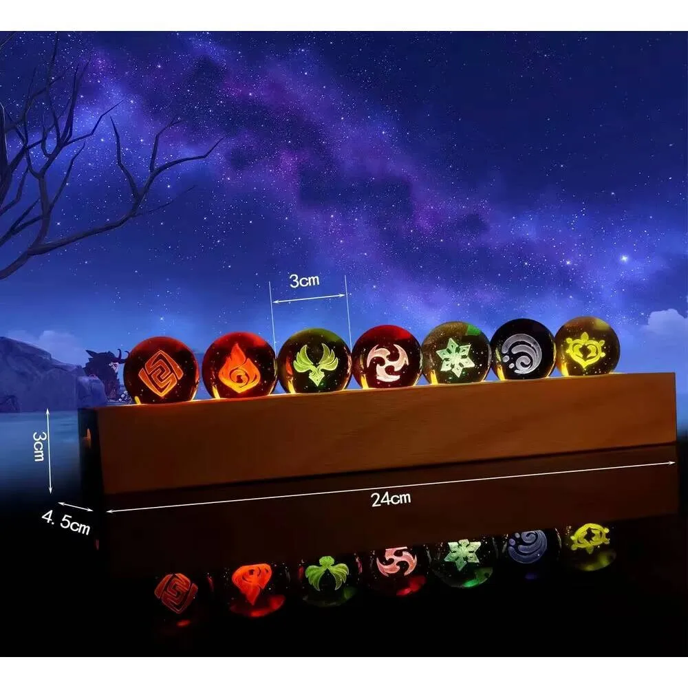 

3D Illusion Glass Ball Lamp Cute Anime Night Light Cool Desk Decor for Kids and Adults Unique Birthday Christmas Gift