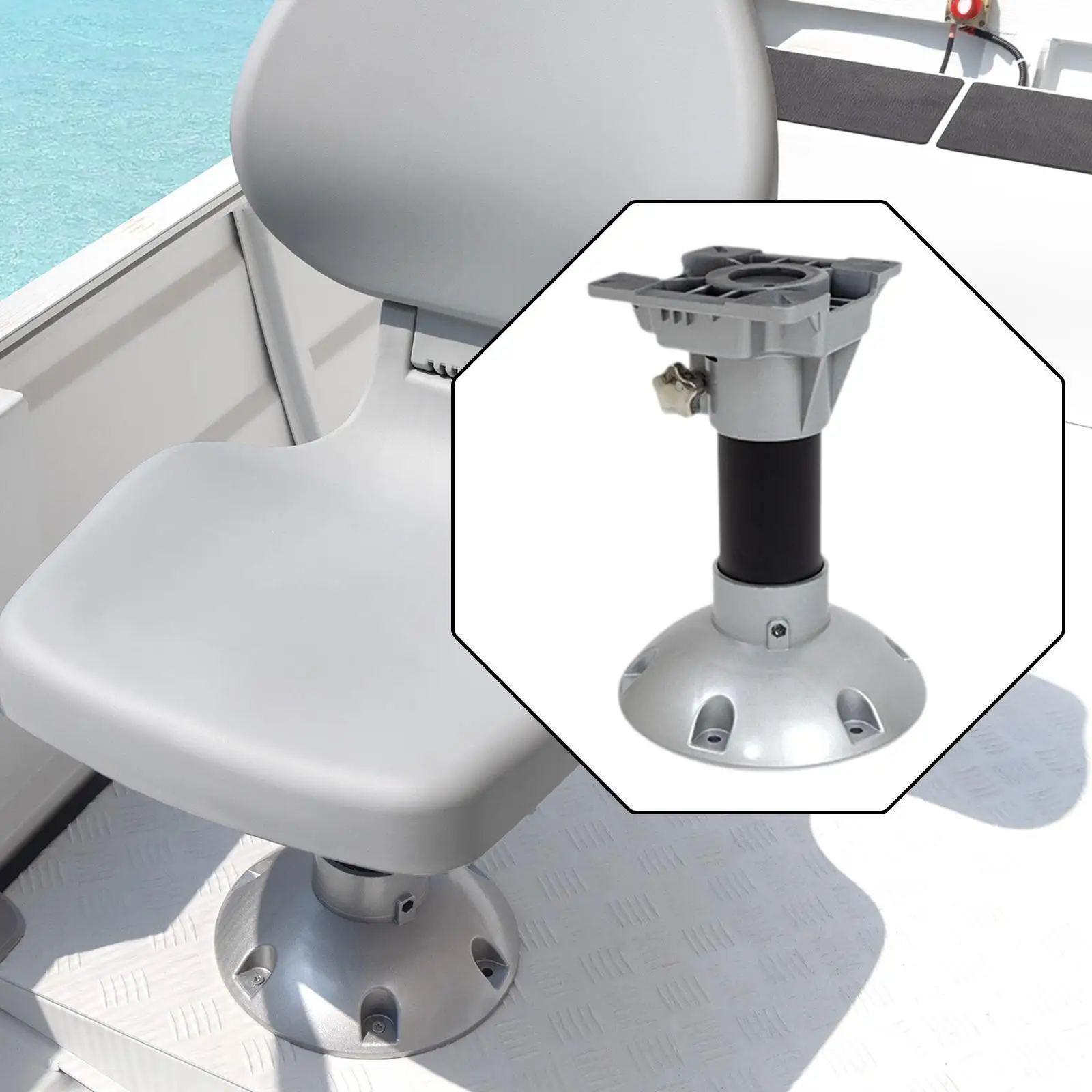 

Boat Seat Swivel Base Plate Stand Riser Base Seat Mount Shock Post Stand Seat Extension for and Bass Boats Swivel Bracket