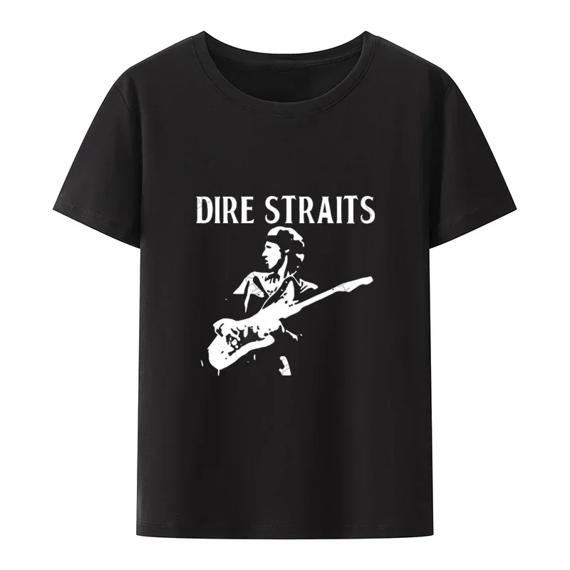 Men Dire Straits Band Symbol O-neck  Fashion Brand T-shirt Black New Cotton Short graphic jojo bizarre adventure